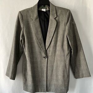 Havre’ Bernard Size 14 100% Wool Black/White Plaid Blazer